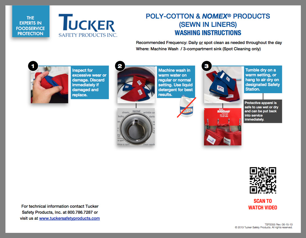 Tucker Safety Burnguard® QuicKlean™ Blue VaporGuard™ Oven Mitt - 18L