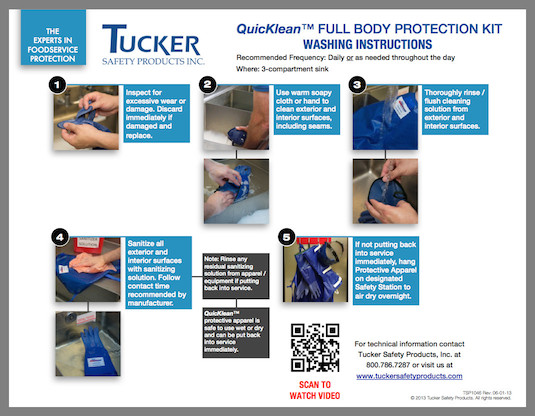 Tucker Safety Burnguard® QuicKlean™ Blue VaporGuard™ Oven Mitt - 18L